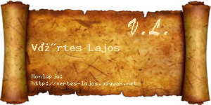 Vértes Lajos névjegykártya